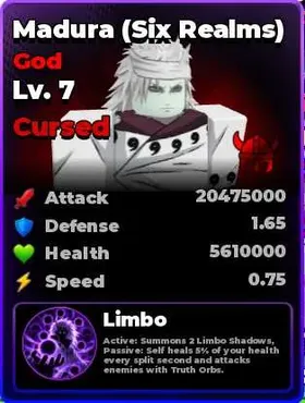 Maduro (Six Realms) Lv. 7 | Cursed | Trait Viking | Roll Anime to Fight | Fast Delivery |
