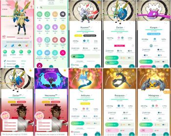 RAREST⚡LEVEL 60⚡HUNDO 5629 CP SWORD ZACIAN ⚔️ BG SHINY FUSED WHITE KYUREM ⚡ SHINY LUCKY RAYQUAZA ⚡SHINY LUCKY GALAR ARTICUNO⚡23 SHINY LEGENDARY ⚡163 LEGENDARY ⚡111 SHINY⚡INSTANT DELIVERY 🚚