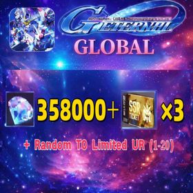 Global|358000+ Diamonds+SSR Tickets ×3 + 1 Selectable UR + 110 Single Draw Tickets + Random T0 Limited UR (0–5)|SD Gundam G Generation ETERNAL