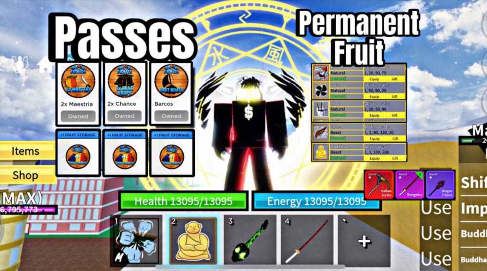Blox Fruit Lv.Max Permanent Buddah,ice,chop rocket,magma ALL 