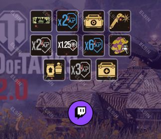 🌐 Twitch Drops 👑 Steel Asylum #1 💜 World of Tanks Console [Total 11 Items]