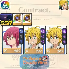 Lv2[NA] America West | Gowther + Meliodas x2 | 2X Meliodas + Gowther |Regular SSR Hero Selection Ticket x2 |Starter account