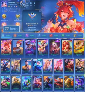 HERO 77 SKIN 163 | EMBLEM ALL MAX| PACE FANNY| VALE GARA| EPIC MOSKOV | HERO GOOD| SKIN GOOD| INSTAN DELIVERY