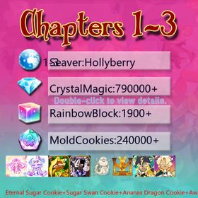 Hollyberry|Eternal Sugar Cookie+Sugar Swan Cookie+Ananas Dragon Cookie+Awakening Black Cocoa+Mystic Flour Cookie+Golden Cheese Cookie+Thor Cookie+Black Pearl Cookie+Pitaya Dragon Cookie+Capsaicin Cookie+Condensed cream|Crystals790000+|Rainbow Cubes240000+|Cookie Cutters1900+|Chapters 1-3 iOS/Android/Starter Account|525080S