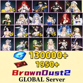 [GLOBAL]130000 Diamonds+ Beachside Angel Teresse（+5）+Respected Master Roxy+Esteemed Adventurer Eris+Orcbolg Goblin Slayer+Supreme God Archbishop Sword Maiden+Earth Mother Believer Priestess +Daughter of Starwind High Elf Archer+Pure White Blessing Refithea+Water Park Queen Wilhelmina+Hedonist Liberta+Dream Bride Eclipse（+5）+Daydream Bunny-Murphyia（+5）+Summer Vacation Dalvi（+5）+Stray Cats Rou+Frozen Queen Wilhelmina（+5）+Dancing Snowflake Yumi+Fist of Conviction Yozakura+Gentle Destroyer Yomi+Kind Ruthlessness Hikage+Noble Flame Ikaruga+Ocean Vanguard Luvencia+Pool Party Justia+Pool Party Scheherazade| Single draw coupon:1950 |5★ Recruitment Ticket*3 +|5★ Draw Ticket*10|random 70-100 five-star clothing+ 70-120 UR weapons|2,600 pulls|[Fast delivery] BrownDust 2 Account BDust 2