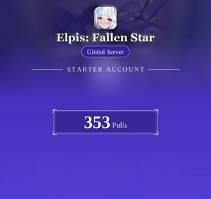 Elpis: Fallen Star Global Starter Account | 353 Pulls