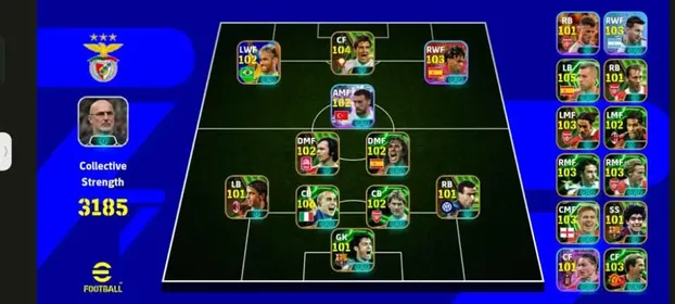 3185 strength🎯Full balance team🎯Jordi Alba🎯David Villa🎯Maradona🎯Messi🎯neymar🎯Yamal🎯Tomas Rosicky🎯tony adams🎯Stefano Fiore🎯Costacurta🎯Backenbuer🎯Carles  Puyol🎯Cannovaro🎯Robert Pires🎯Michel owen🎯Ben White🎯Kokcu🎯manager Luis de la Fuente🎯only konam