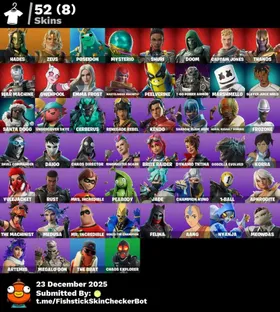 [PC/PSN/XBOX] 52 Skins | Hades | Zeus | Poseidon | Doom | Thanos | Gwenpool | 700 VB | FN17