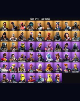 52 Skins Deadpool ⭐️ Meowscles ⭐️ Peely ⭐️ Midas ⭐️ Skye ⭐️ Catalyst ⭐️ Mandalorian ⭐️ Sun Strider ⭐️ Drift ⭐️ Redline ⭐️ Trog ⭐️ Onesie ⭐️ Ocean ⭐️ Rox ⭐️ John Wick ⭐️ Ember ⭐️ Rook ⭐️ Agent Peely ⭐️ X-Lord ⭐️ Mancake ⭐️ Blackheart ⭐️ Ju m9496994665