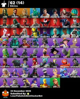 [PC/PSN/XBOX] 62 Skins | Hades | John Wick | Zeus | Poseidon | Poe Dameron | Shuri | 600 VB | FN2