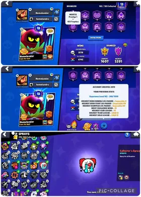 ⭐️Sale⭐️🏆𝟓𝟏𝟎𝟎𝟎🏆❤️‍🔥KING LOU + RONIN❤️‍🔥🔮VOID COLETTE + FINX🔮🎀DUSTIN NITA + ELEVEN LUMI🎀🏅𝟑𝟒𝟎 SKIN + 𝟓𝟖 x 11🏅, trophies 51000, brawlers 102, primes 13