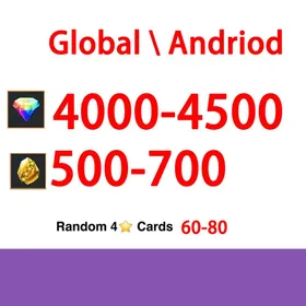 Global|Android/Only|4000-4500RD|500-700GF|100% Safe Account|