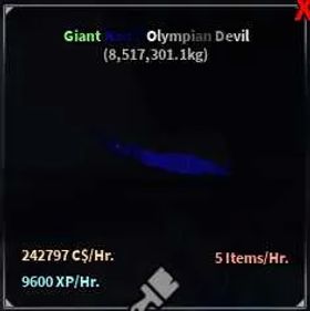FISCH Roblox 🐟 | Aquarium fish 242k/hr | Giant Hadal Olympian Devil (UNAPPRASIED)