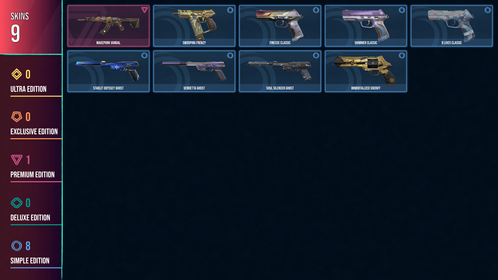 🥑 EU 🥑 9 SKINS 🥑 VALUE: 1775 VP 🥑 Magepunk Vandal 🥑 9 Lives Classic 🥑 Vendetta Ghost 🥑 Shimmer Classic 🥑 Finesse Classic 🥑 Immortalized Sheriff 🥑 Starlit Odyssey Ghost 🥑 Soul Silencer Ghost 🥑 Swooping Frenzy 🥑 BRONZE 1 🥑 126 LEVEL 🥑 INSTANT DELIVERY 🥑 FULL ACCESS 🥑 Eq6AM 🥑