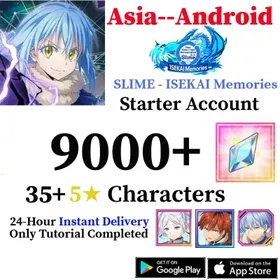 B11 [Asia/Android]9000+Diamonds+35 Random Five Stars+The account contains the hero in the picture+Starter account+Slime Isekai memories