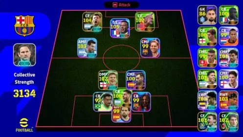 【Collective Strength - 3134+】🔶Serglo Aguero-104🔶Kyllan Mbappe-105🔶Lionel Messi-103🔶✔️Only Konami Linked