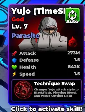 Parasite Yuji (Time skip) Lv. 7 With Curse Trait | Roblox | Fast Delivery | Roll Anime to Fight