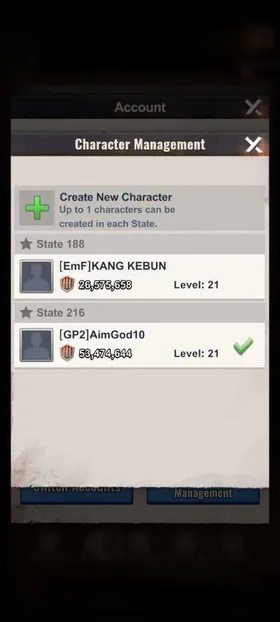 LZ052 | Buy1 Get1 | 55M/44M Power | State 216/188 | HQ 21  | 11K Gems