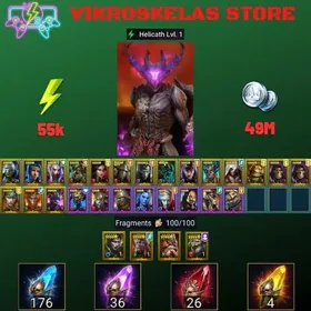 Starter with Helicath + Shards : 176 Ancient, 36 Void, 26 Primal, 4 Sacred | Ninja + 19 Login Legendary | Mine max