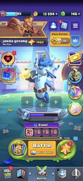 CR | Janda Goyang | 1 TOWER | 1 HERO | 8 EVO | GEMS 146 | CN FREE | TROPY 1462 | ARENA 5