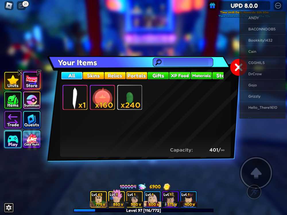 Anime Adventures 100,000+ Gems Account 160 Haunted Star (Worth 24,000