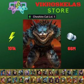Starter acc with Cheshire Cat : 101k energy / 66 mln coins / Septimus, Arix, Ninja + 22 Login Legendaries / Geomancer