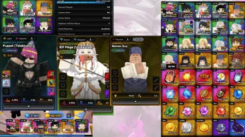 3 Unbound Stat SS ( Puppet, Elf , Goat Ramen ) | LV 45 | Gold 42K | Diamond 2K | Automatic Delivery