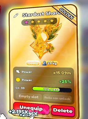 Big Golden Stardust Shard | 25% Power | Tap SImulator Reborn