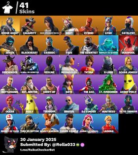 [PC/PSN/XBOX] 41 skins | Rogue Agent ✨ Calamity ✨ Gear Specialist Maya ✨ Drift ✨ Hybrid ✨ Lynx ✨ Catalyst ✨ Zenith ✨ Blackheart ✨ Carbide ✨ Fade | 750 VB