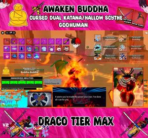 Blox Fruits | Lv2800Max | DracoV4Tier10 | Buddha | GODHUMAN | Cursed Dual Katana | Hallow scythe | Unverified Account | Instant Delivery