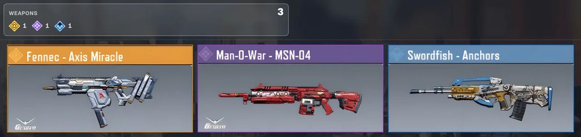⚔️ Fennec - Axis Miracle ✨ Man-O-War - MSN-04 | ⚡ 1 Legendary · 1 Epic · 1 Rare