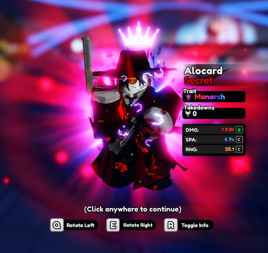 Monarch Alucard Anime Vanguards Account UNV GF 13+