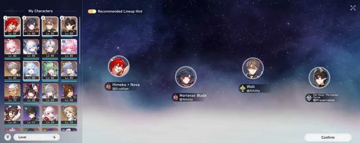 Vertical invested account e6 eva e2 phainon e2cyrene e2 himeko nova