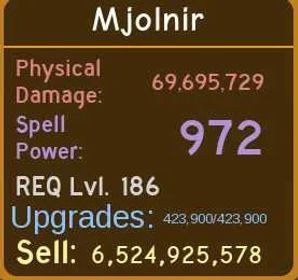 Mjolnir - Dungeon Quest Reborn