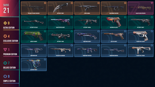 🥑 LATAM 🥑 1 KNIFE 🥑 21 SKINS 🥑 VALUE: 8300 VP 🥑 CYRAX Vandal 🥑 Byteshift Knife 🥑 Prelude to Chaos Phantom 🥑 Nocturnum Phantom 🥑 Valiant Hero Operator 🥑 Byteshift Ghost 🥑 Byteshift Vandal 🥑 Byteshift Judge 🥑 Overlay Sheriff 🥑 Heartstopper Ghost 🥑 Interhelm Classic 🥑 Byteshift Outlaw 🥑 Doom Wing Phantom 🥑 Doom Wing Shorty 🥑 Doom Wing Odin 🥑 Refractrix Classic 🥑 RANKED READY 🥑 113 LEVEL 🥑 INSTANT DELIVERY 🥑 FULL ACCESS 🥑 FVQrA 🥑