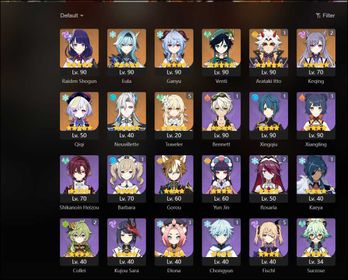 Raiden Venti Itto Eula Ganyu Neuvillette AR50+