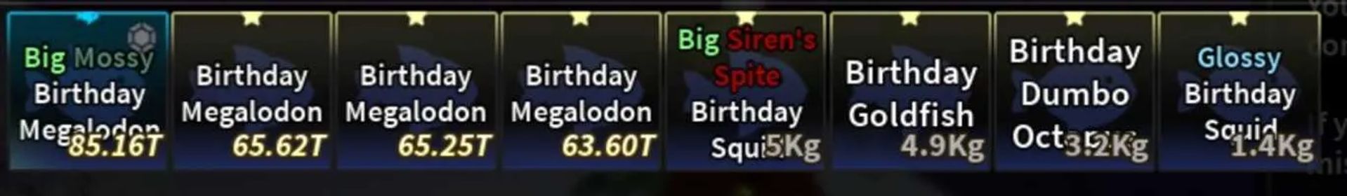 Roblox Fisch | RARE 8× Birthday fish bundle