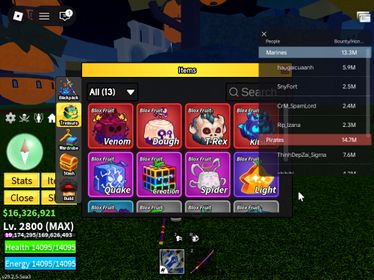 ID 526:Level 2800+God Kitsune T-rex Dough Venom Inven|Unverified Account|Auto Delivery|Blox Fruits