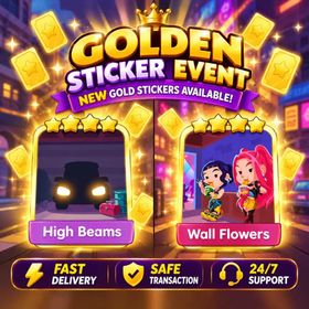 Monopoly GO | Golden Blitz Bundle | High Beams & Wall Flowers | Both 4 Star Gold Stickers | Fast Delivery