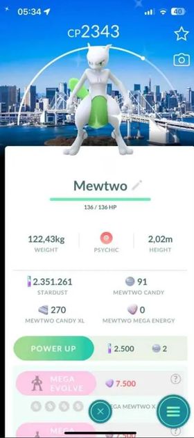 Shiny Mewtwo Tokyo Background TRADE 20K or 1M PLEASE READ DESCRIPTION