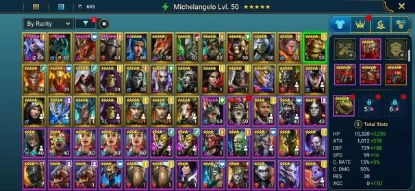RSL# 341➤Tekteon➤Ninja➤Michelangelo➤Xenomorph➤Leminisi➤Riho➤1.2M Power➤708 shards➤total champions 693➤lady Mikage Fusion➤Changeable email