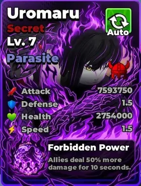 👑 Roll Anime to Fight! | Uromaru Lv.7 Parasite | Trait Viking 👑