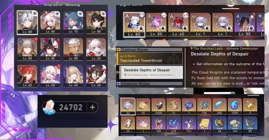 Jade 24.000++ | FIRST OWNER | ASIA | TL 67  | Male | Sparxie + LC, Phainon + LC, Danheng PT, Clara, Archer, Himeko, Sparkle | 3 Stellar Convergence | NO CHEAT