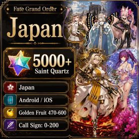 Japan | 5000+ Saint Quartz, Golden Fruit 470-600, Optional five stars not used, Call Sign 0-200 | 1 Hour Delivery