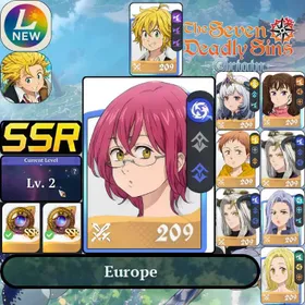 Lv2[EU] Europe | Gowther + Random1~5SSRs + Meliodas |Regular SSR Hero Selection Ticket x2 |Starter account