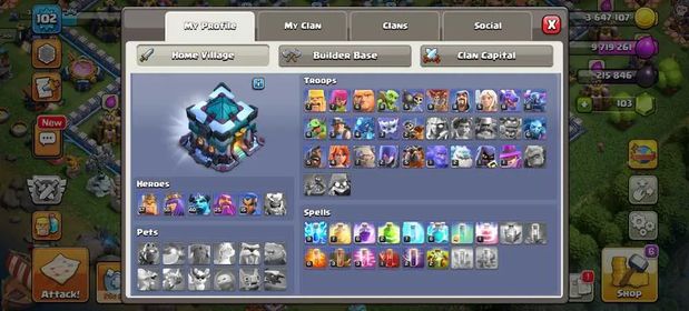 ⚔️TH13⚔️ GOOD RESOURCE AND SEMI MAX DEFENSE HERO 57,55,40,25,15 ability GIANT GAUNTLET,SPIKY BALL,SNAKE BRACELET, FROZEN ARROW, MONOLITH ARROW,MAGIC MIRROR,ACTION FIGURE, FIREBALL,ELECTRO BOOTS AND ETC