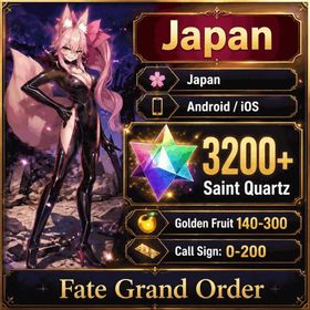 Japan | 3200+ Saint Quartz, Golden Fruit 140-300, Call Sign 0-200, Optional five stars not used | Quick Transfer