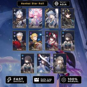 [ASIA] TL 11 | Cyrene + Dahlia + Phainon + Sunday + Gilgamesh + Archer + DanPT + Ruan Mei Eidolon 1 + Sparkle | All Unset | No Cheat | Fast Delivery | CDPSA