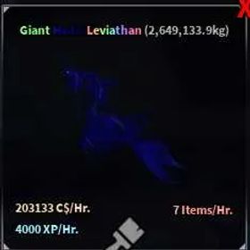 FISCH Roblox 🐟 | Aquarium fish 203k/hr | Giant Hadal Leviathan (UNAPPRASIED)