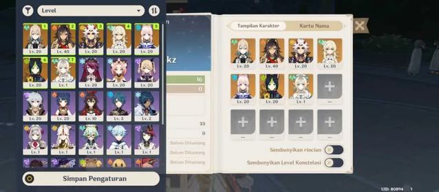 Starter ASIA | AR16| Itto+kokomi+Vesna+Jean+Tighnari | Unset Username| Female|Uid 808